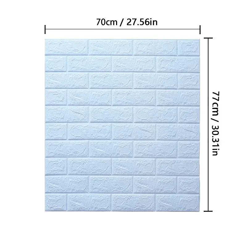 Set 10 Placi de Tapet, Autoadezive, 70 x 77 cm, 3.5 mm Grosime, Suprafata Acoperita 5.3 mp, din PVC, Model Caramida, Albastru Deschis (5)