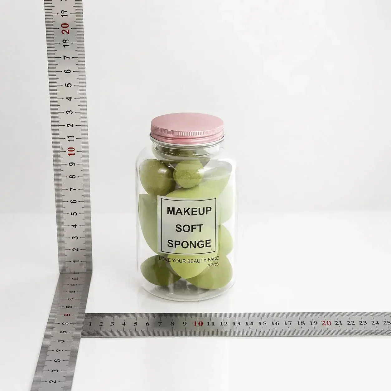 Bureti de Machiaj, Set Premium 7 bucati, Burete pentru Pudra de Machiaj, Forma Ovala, Poliuretan hidrofil, Verde (6)