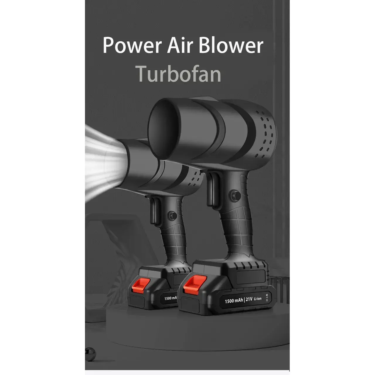 Suflanta de Aer Multifunctionala Portabila, Incarcare Auto, pentru Gratar, Masina, Indepartare Frunze si Praf, 1500 mAh, Viteta de Rotatie 25000 RPM, 2 Baterii de Li si Incarcator, Negru (3)