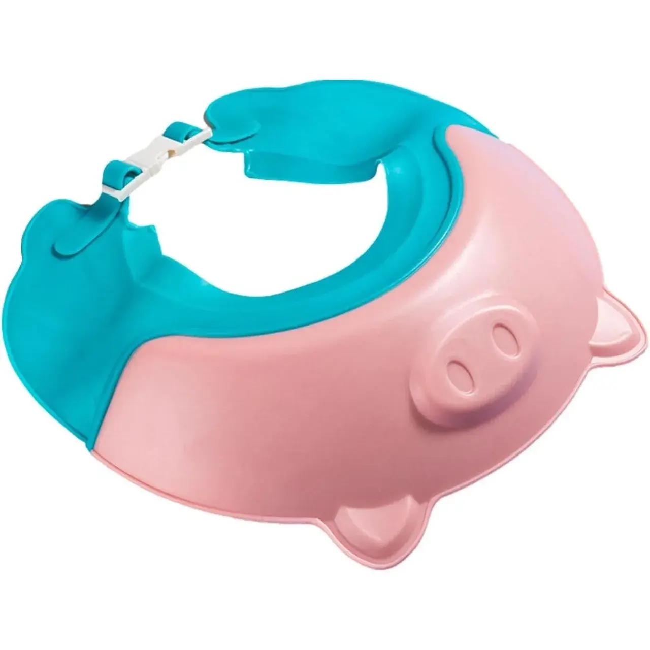 Viziera de Protectie Baie Pentru Copii, Fippy, Model Purcelus, Dimensiune ajustabila, Durabil, Usor de curatat, Impotriva Samponului, pentru Ochi si Urechi, TPE+PP, 23x23 cm, Roz (6)