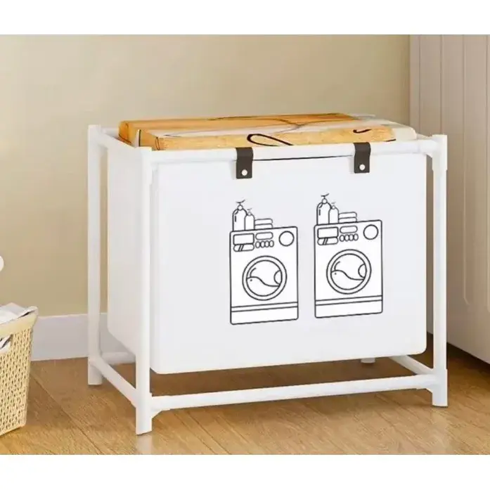 Cos de Rufe, 1 Cos, Cadru de Otel Inoxidabil, 97 x 44 x 57 cm, Alb (2)