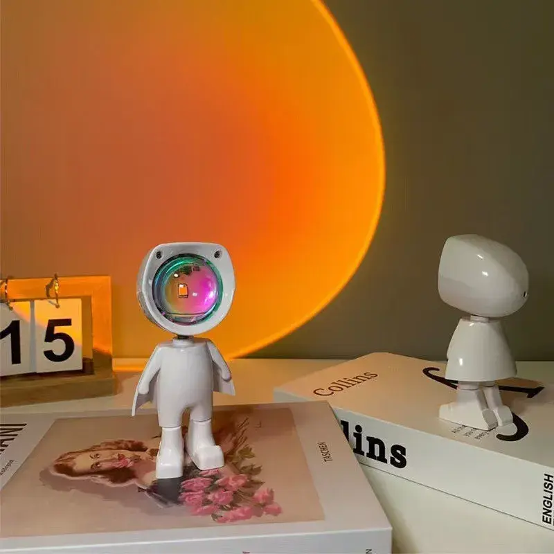 Lampa led cu proiectie apus de soare robotel cu cap magnetic, inaltime 13 cm, pentru dormitor, camera zi, conectare pe USB, rotire 360 grade (6)