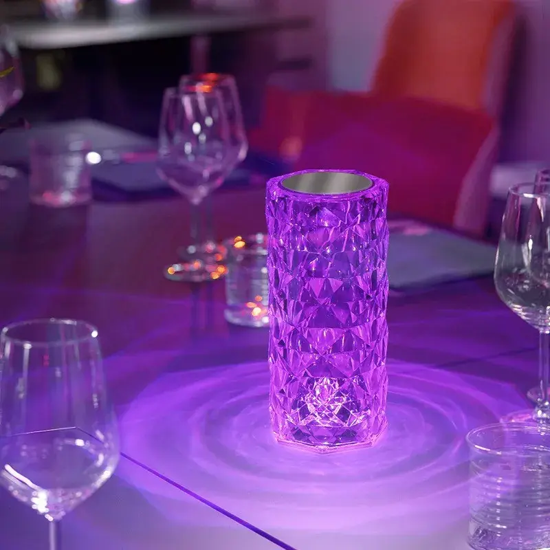 Lampa de birou pe LED RGB, dimmer tactil, 3 nivele de intensitate, Cristal Acrilic, cu telecomanda (3)