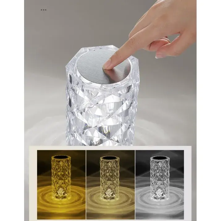 Lampa de birou pe LED RGB, dimmer tactil, 3 nivele de intensitate, Cristal Acrilic, cu telecomanda (6)