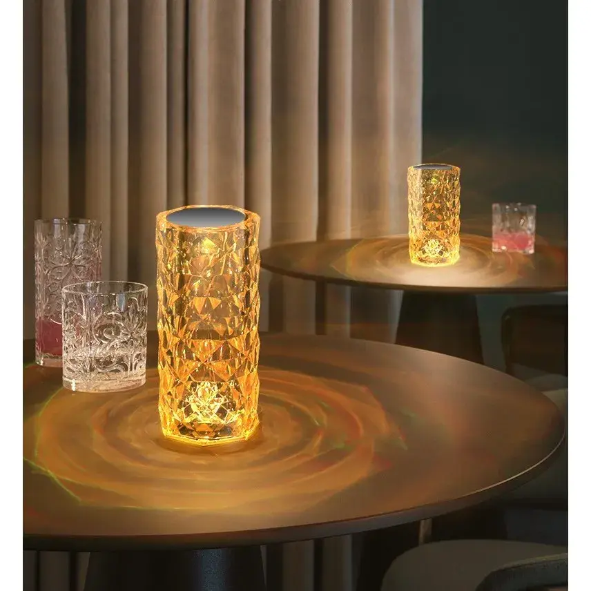 Lampa de birou pe LED RGB, dimmer tactil, 3 nivele de intensitate, Cristal Acrilic, cu telecomanda (8)