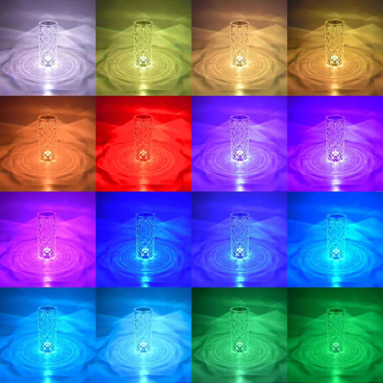 crystal-deco.ro veioza touch RGB din cristal acrilic