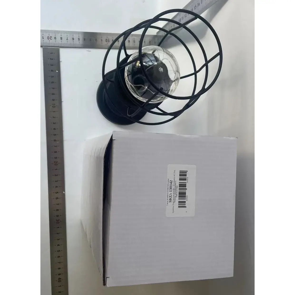 Lampa Decorativa cu Leduri, Model Pahar de Vin, cu Baterii, 13 x 13 x 28 cm, Suport Negru, Lumina Alb Cald (2)