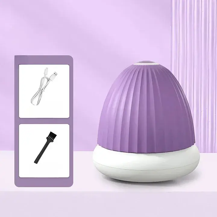 Aparat de Scame 2 in 1, Curatare Haine si Lampa de Veghe, 3 Trepte, Incarcare Tip C, 4 W, 9 x 10 cm, Mov (2)
