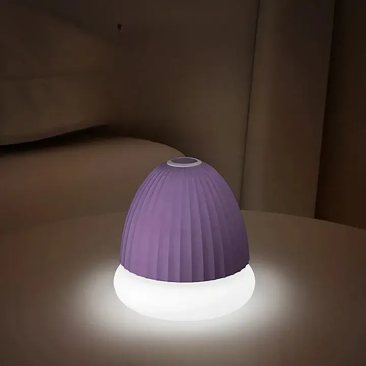 Aparat de Scame 2 in 1, Curatare Haine si Lampa de Veghe, 3 Trepte, Incarcare Tip C, 4 W, 9 x 10 cm, Mov (4)