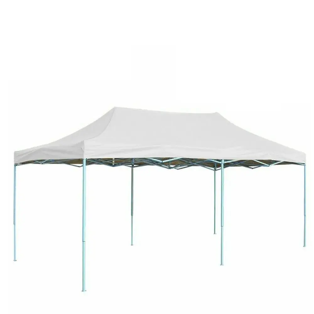 Cort Pavilion 3x6m Alb Pliabil Cadru Metal pentru Curte, Gradina, Evenimente