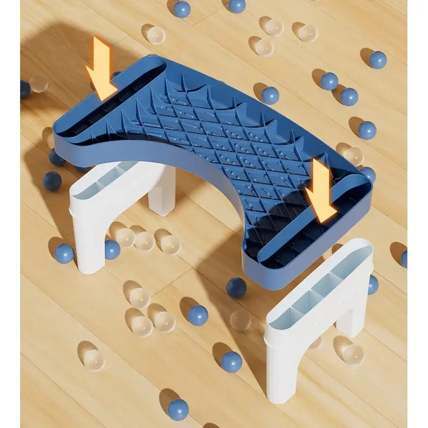 Scaunel WC, Tratament Impotriva Hemoroizilor si Constipatiei, Scaun Inaltator WC Copii, Suport Picioare WC, Taburet Inaltator Pozitia Corecta Ghemuit Pe WC, Plastic Rezistent, 17x22x38 cm, Albastru (5)