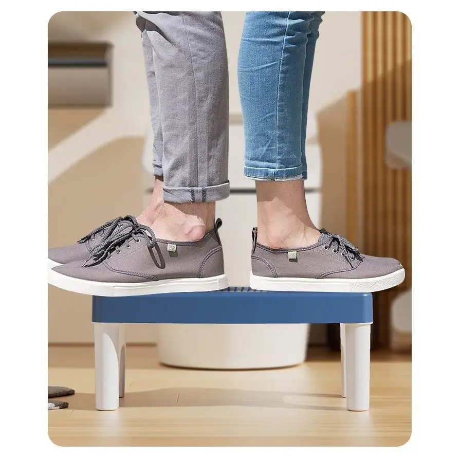 Scaunel WC, Tratament Impotriva Hemoroizilor si Constipatiei, Scaun Inaltator WC Copii, Suport Picioare WC, Taburet Inaltator Pozitia Corecta Ghemuit Pe WC, Plastic Rezistent, 17x22x38 cm, Albastru (7)