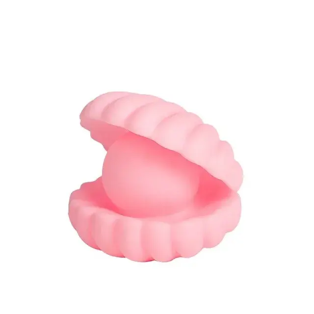 Lampa de Veghe, Model Scoica cu Perla, Lumina Calda, 10 x 8.5 cm, Led, Baterii Incluse 3 x LR44, Roz (6)