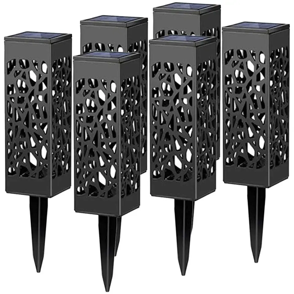 Lampa solara LED, Set 6 Bucati, Tip Felinar, pentru Gradina, Inaltime 30.2 cm, putere 0.2W, 1.2V, 600mAh, Lumina Alb Cald, Negru (2)
