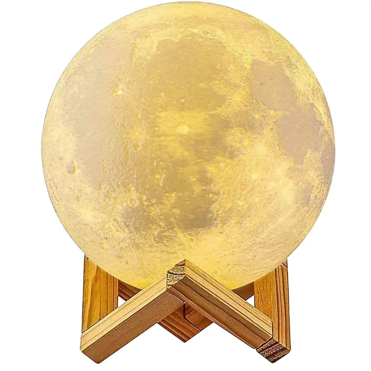 Lampa de veghe in forma de luna cu stele 3D Moon Light, Acumulator integrat, alimentare USB, stand din plastic inclus, 13 cm, 16 culori, Multicolor, Telecomanda inclusa