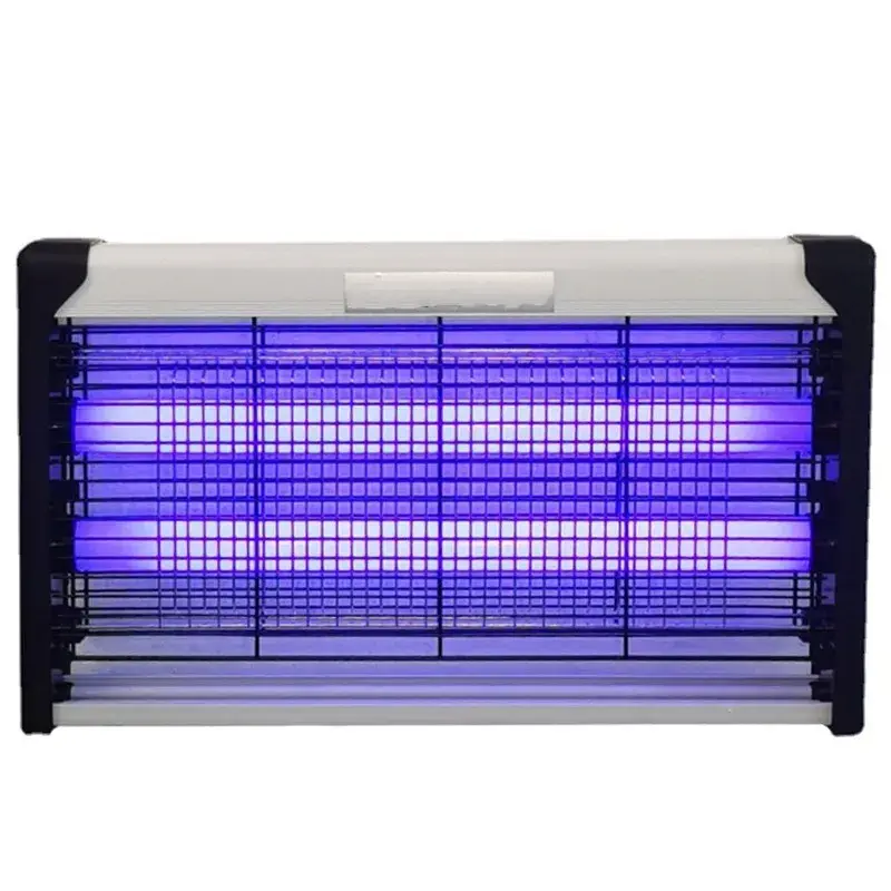Lampa Electrica Anti Insecte, Lumina Neon, 2 tuburi cu putere de 30W, Suspensie Perete, Carcasa din Plastic Metalica, 49 x 25 x 6 cm, Alb Negru