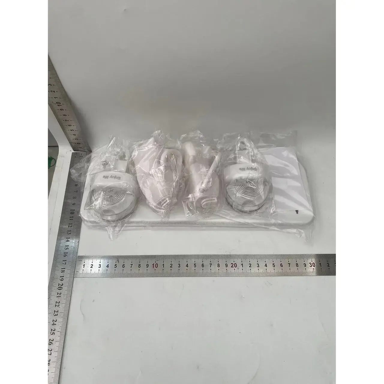 Suport pentru Baie, Montare pe Perete, Model Pisicute, ABS, Adeziv, Raft pentru Depozitare, 33.4x17.7 cm, Alb (6)
