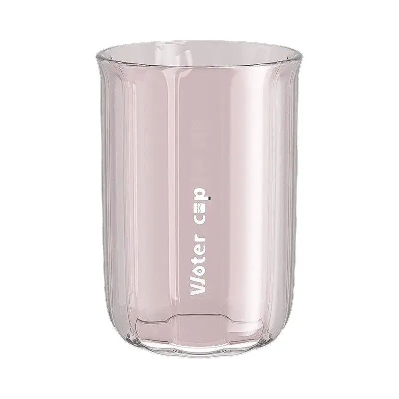 Cana de Apa pentru Clatit, pentru Periuta de Dinti, 200 ml, 10.4 x 7.3 cm, Roz Transparent (3)