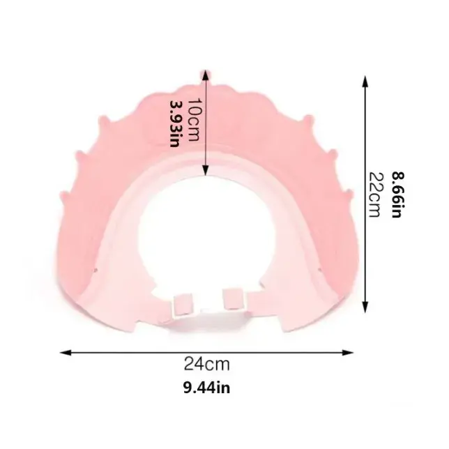 Viziera de Protectie Baie Pentru Copii, Fippy, Model Coronita, Dimensiune ajustabila, Durabil, Usor de curatat, Impotriva Samponului, pentru Ochi si Urechi, TPE+PP, 24x22 cm, Roz (4)