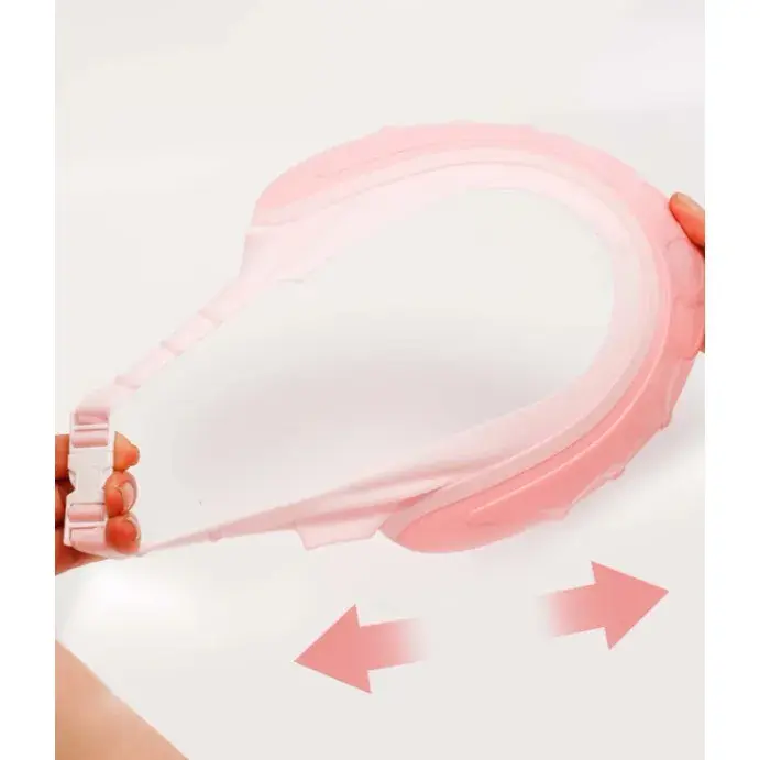 Viziera de Protectie Baie Pentru Copii, Fippy, Model Coronita, Dimensiune ajustabila, Durabil, Usor de curatat, Impotriva Samponului, pentru Ochi si Urechi, TPE+PP, 24x22 cm, Roz (5)