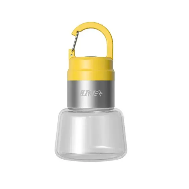 Lampa Portabila, de Voiaj/Camping, Incarcare USB, IPX5, LED RGB, din ABS, 300 mAh, 10 x 5.5 x 5.5 cm, Galben (2)