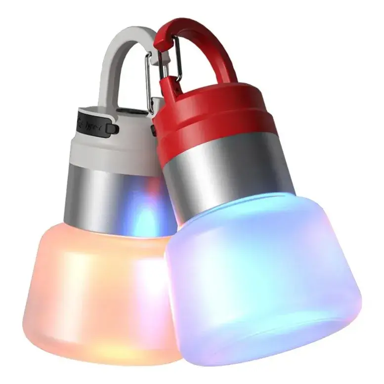 Lampa Portabila, de Voiaj/Camping, Incarcare USB, IPX5, LED RGB, din ABS, 300 mAh, 10 x 5.5 x 5.5 cm, Galben (5)