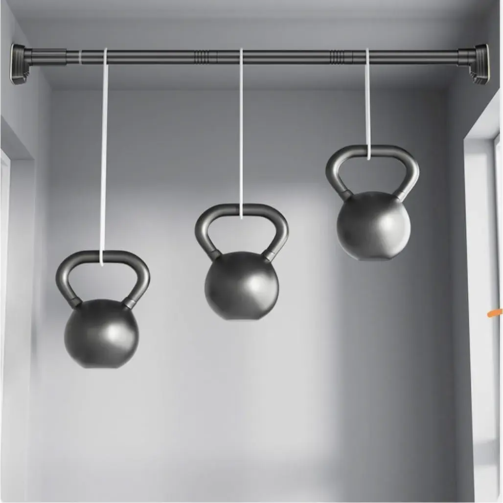 Bara Telescopica Multifunctionala, din Otel Inoxidabil si ABS, Utilizare Universala, Extensie 185 - 205 cm, Fara Perforare Perete, Gri (5)