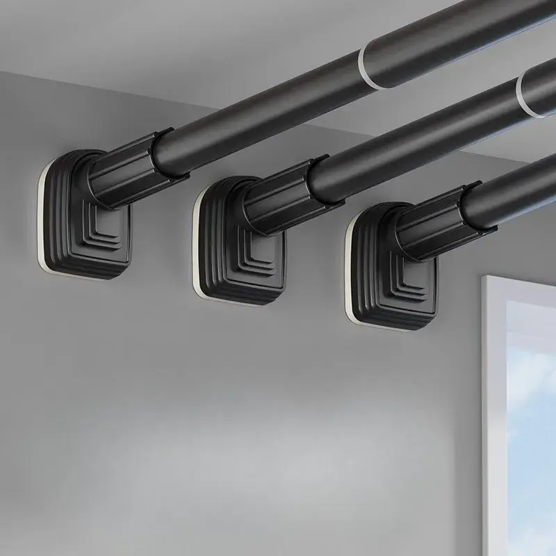 Bara Telescopica Multifunctionala, din Otel Inoxidabil si ABS, Utilizare Universala, Extensie 185 - 205 cm, Fara Perforare Perete, Gri (6)