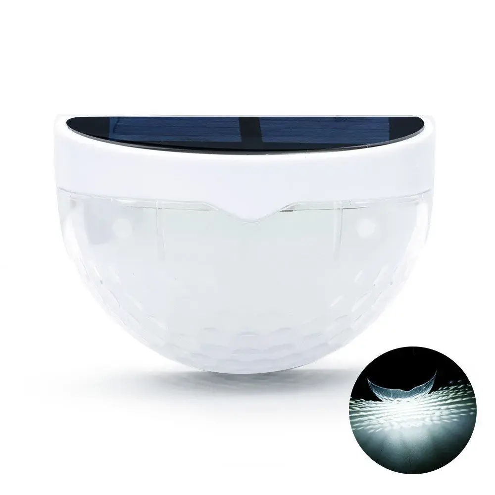 Set 2x Lampa solara de perete 6LED, carcasa alba, lumina alb rece (4)