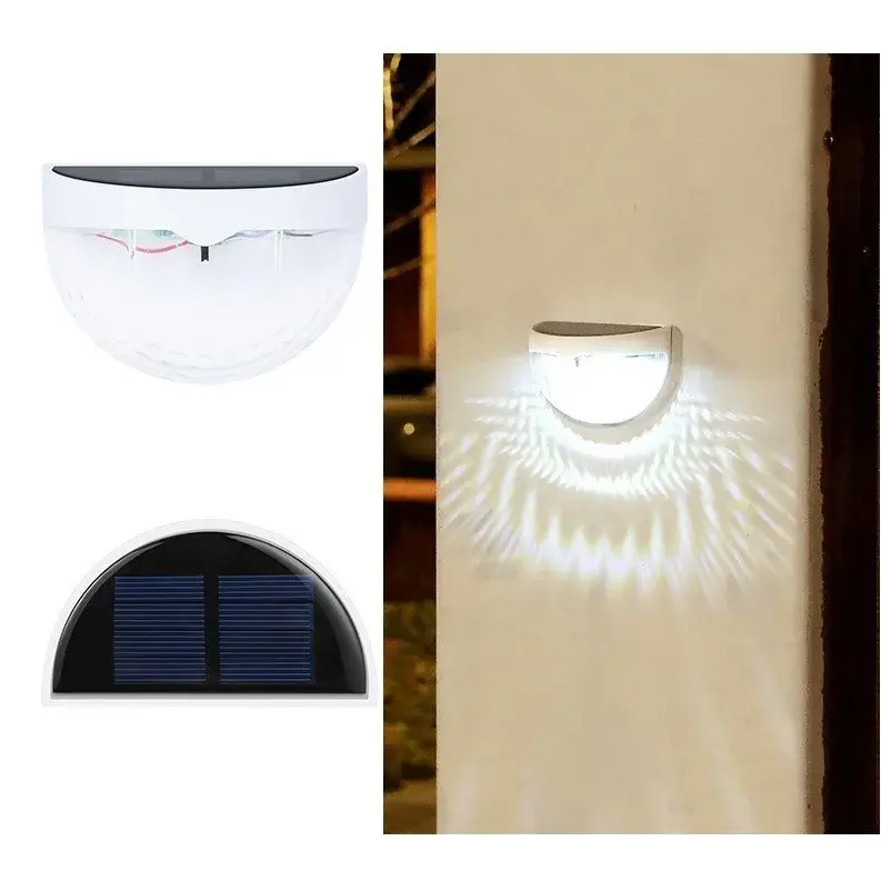 Set 2x Lampa solara de perete 6LED, carcasa alba, lumina alb rece (6)