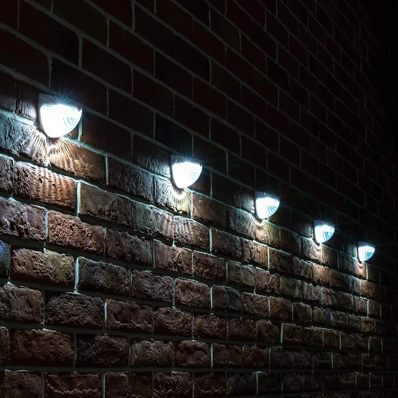 Set 2x Lampa solara de perete 6LED, carcasa alba, lumina alb rece (7)