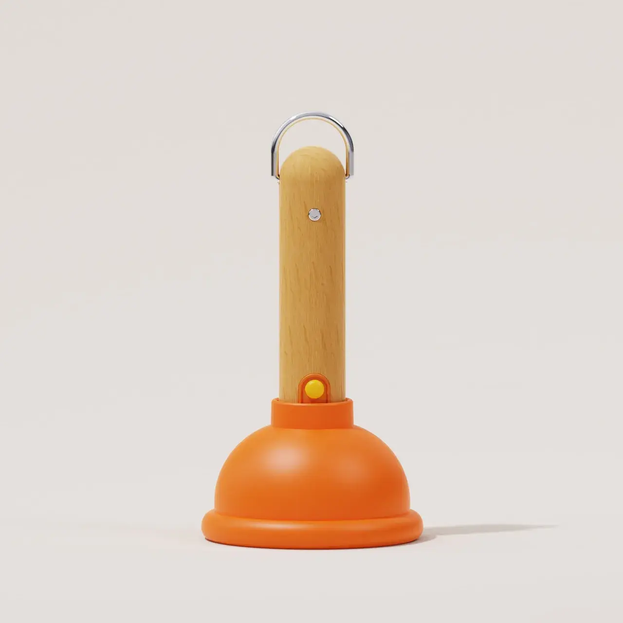 Lampa Nocturna, Model Ventuza de Toaleta, Alimentare USB, din Lemn si Silicon, 16 x 9 cm, Portocaliu (7)