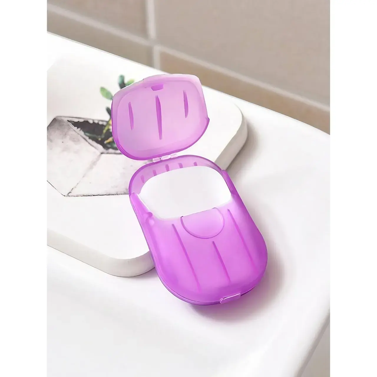 Mini Cutie de Sapun din Hartie, de Unica Folosinta, Portabila, Potrivit pentru Calatorii, 20 buc, Roz (2)