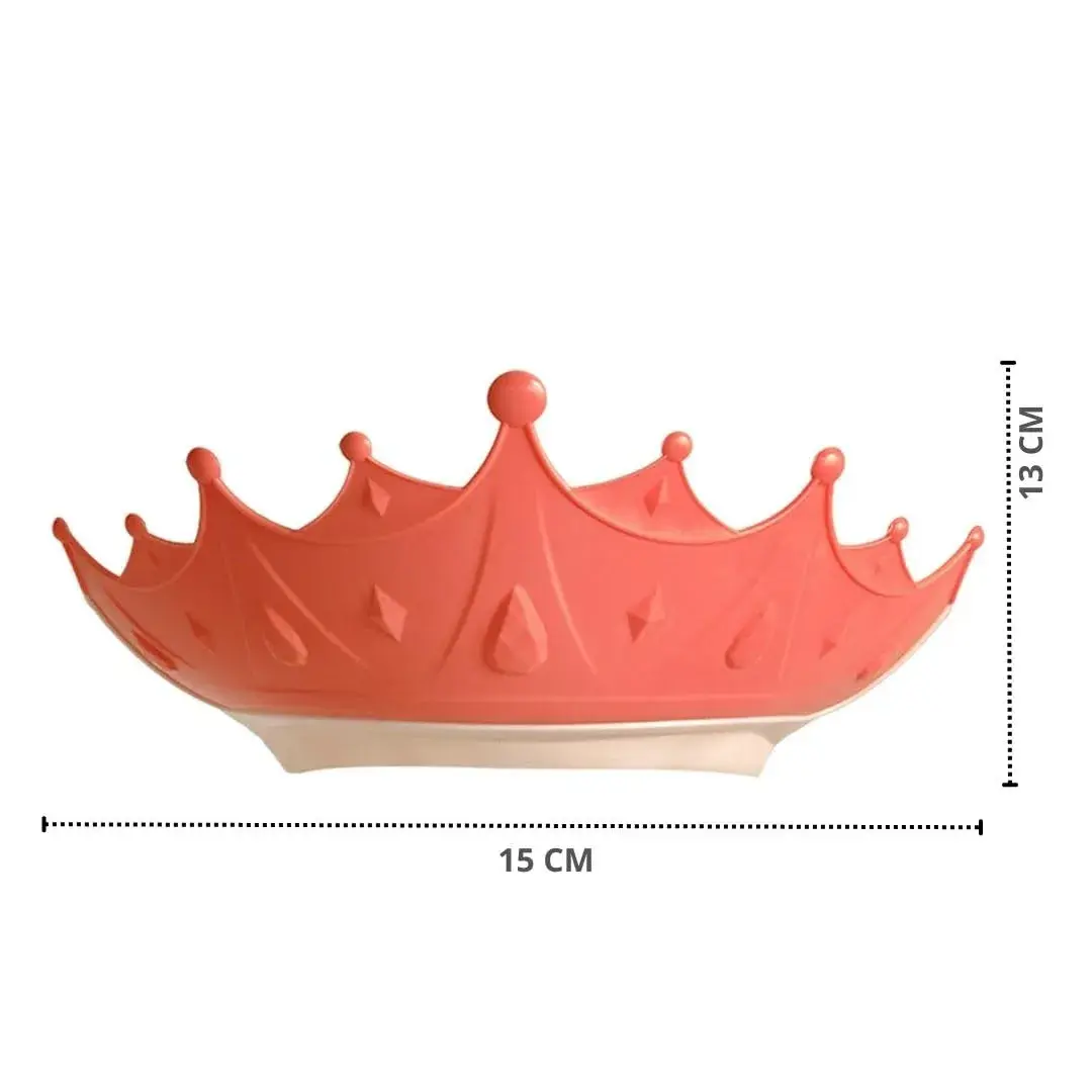 Viziera de Protectie Baie Pentru Copii, Fippy, Model Coroana, Dimensiune ajustabila, Durabil, Usor de curatat, Impotriva Samponului, pentru Ochi si Urechi, TPE+PP, 15x13 cm, Rosu (2)