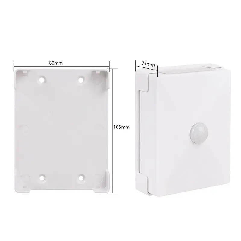 Lampa LED bidirectionala cu senzor de miscare, cu baterii, pentru dormitor, bucatarie, baie, scari, 2 LEd-uri, 8 x 10.5 cm, material ABS si PC, portabila, alb cald (4)