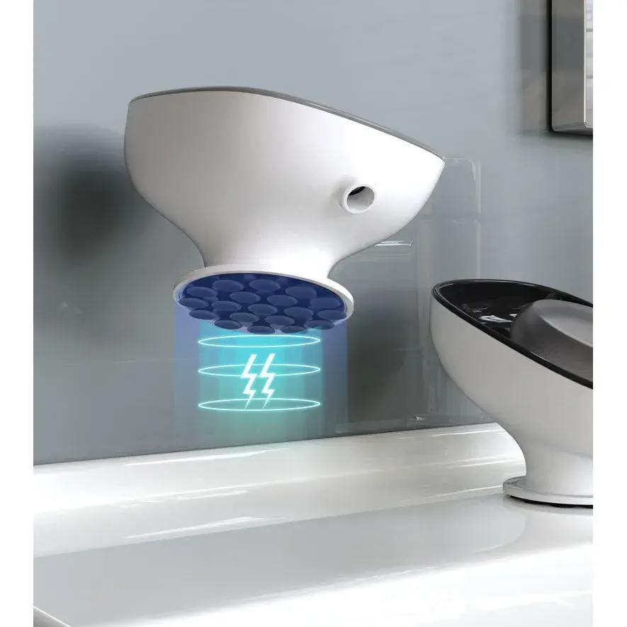 Savoniera din Plastic, cu Ventuza, Design Modern, Albastru (5)