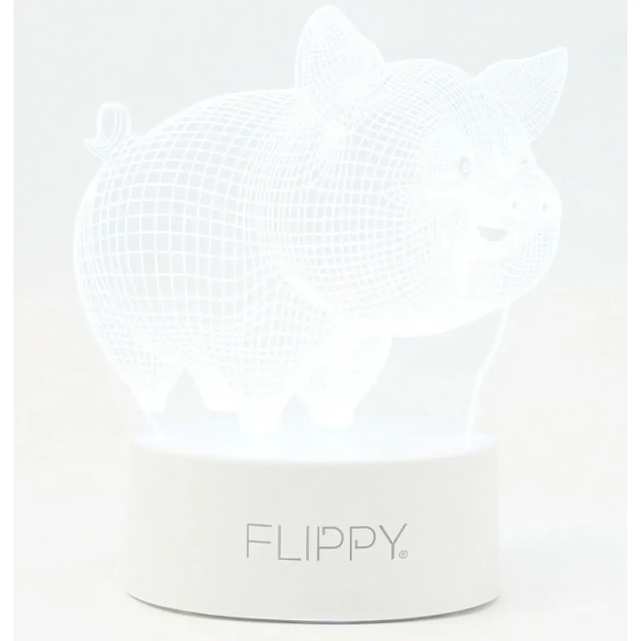 Lampa LED decorativa, 3D, Porcusor Gras, din material acril si lumina multicolora, alb (6)
