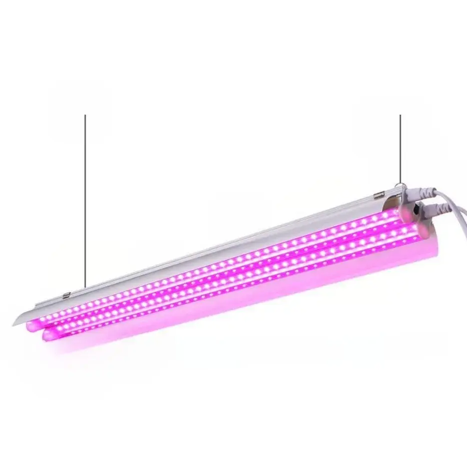Lampa dubla pentru cresterea plantelor, 50 cm, T5, tehnologie LED, nu afecteaza plantele, potrivit pentru intregul ciclu de crestere