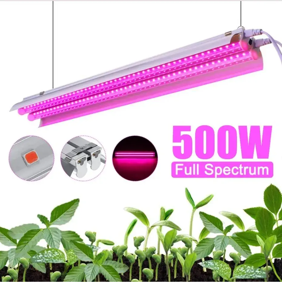 Lampa dubla pentru cresterea plantelor, 50 cm, T5, tehnologie LED, nu afecteaza plantele, potrivit pentru intregul ciclu de crestere (3)