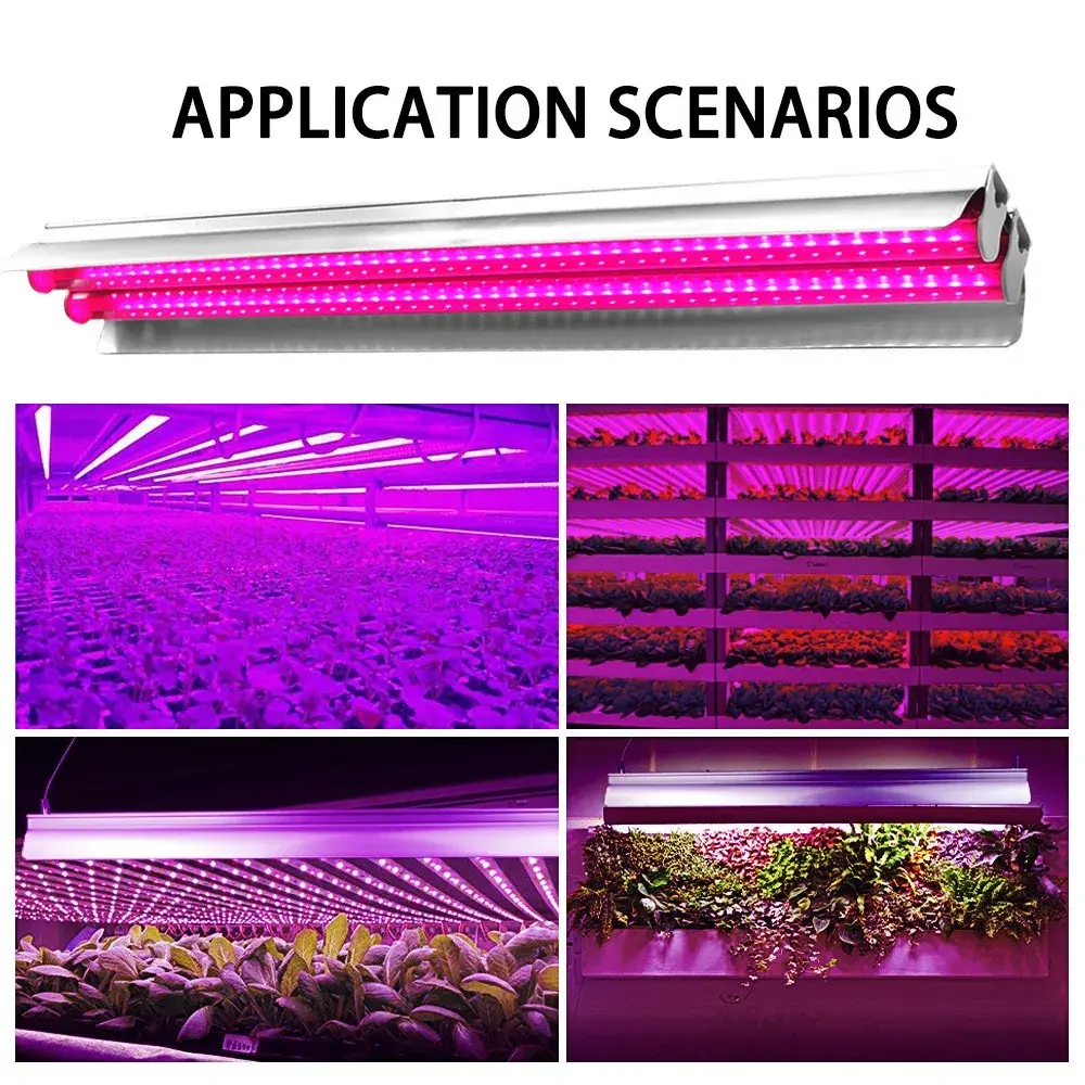 Lampa dubla pentru cresterea plantelor, 50 cm, T5, tehnologie LED, nu afecteaza plantele, potrivit pentru intregul ciclu de crestere (6)
