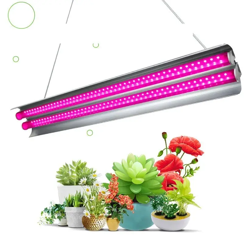 Lampa dubla pentru cresterea plantelor, 50 cm, T5, tehnologie LED, nu afecteaza plantele, potrivit pentru intregul ciclu de crestere (8)