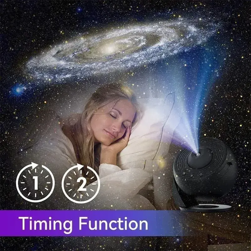 Lampa Tip Proiector Galaxie, pentru Dormitor, Tematica Cer Instelat, Model Glob, HD, Rotire 360 de Grade, 13 Imagini, Incarcare USB, 5 W, 11.2x10.8x10.9 cm, Negru (3)