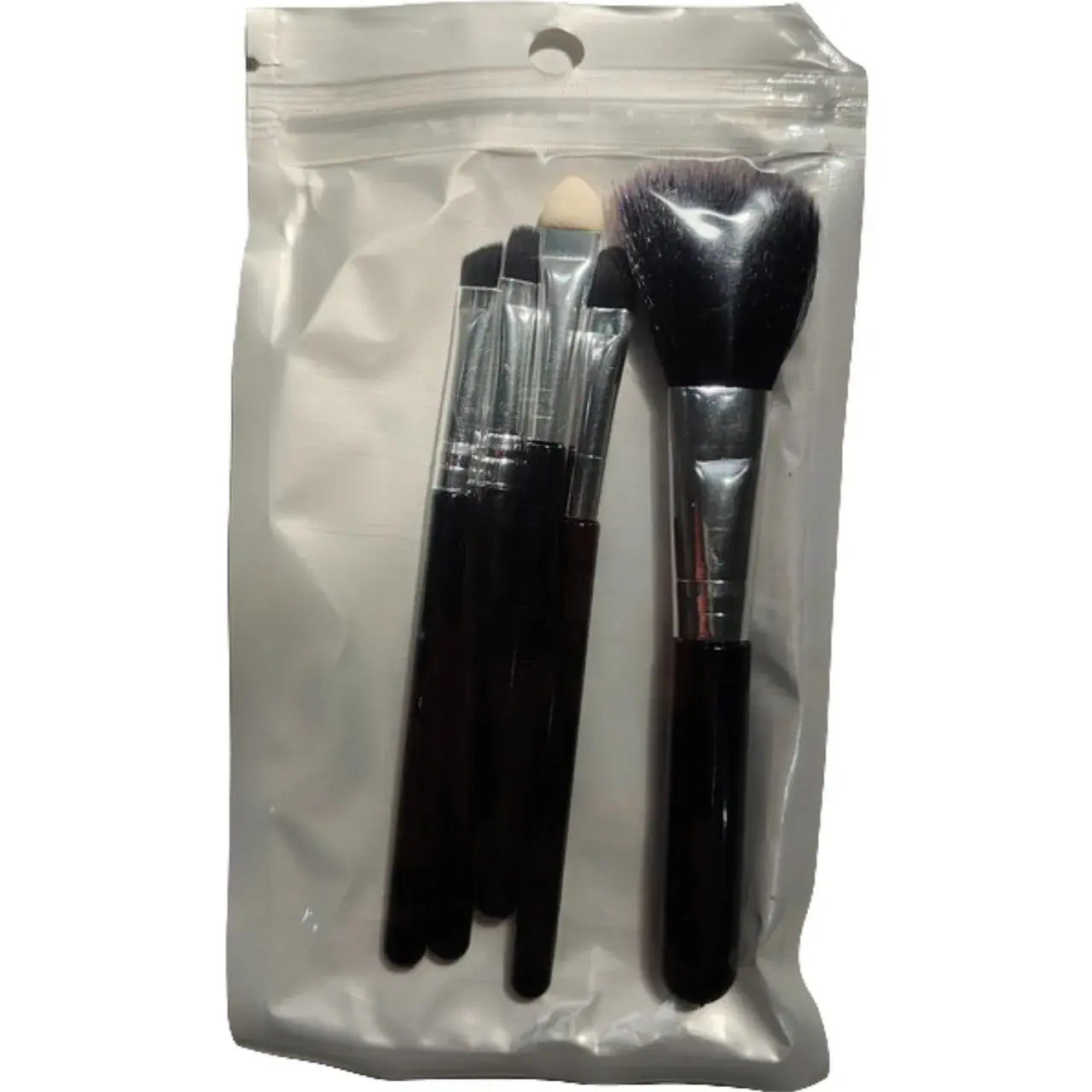 Set 5 Pensule de Machiaj, de Voiaj, pentru Fard si Pudra, din Par Sintetic, Negru (4)