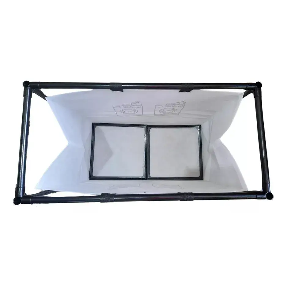 Cos de Rufe, 1 Cos, Cadru de Otel Inoxidabil, 97 x 44 x 57 cm, Negru (6)