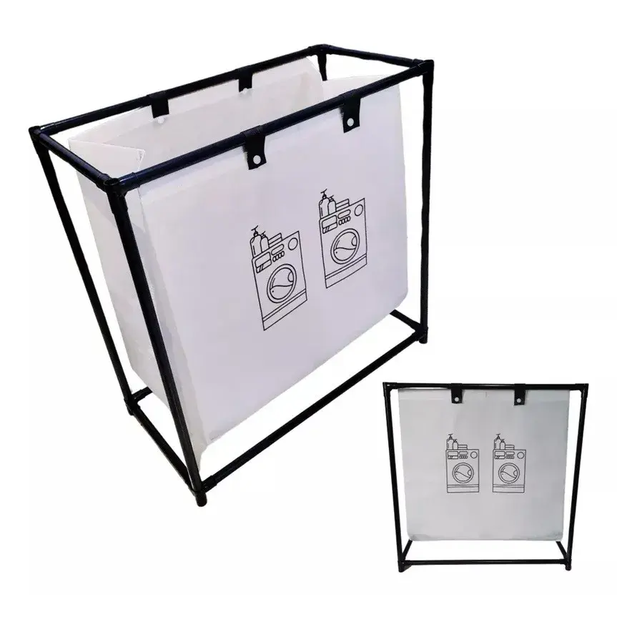Cos de Rufe, 1 Cos, Cadru de Otel Inoxidabil, 97 x 44 x 57 cm, Negru (7)