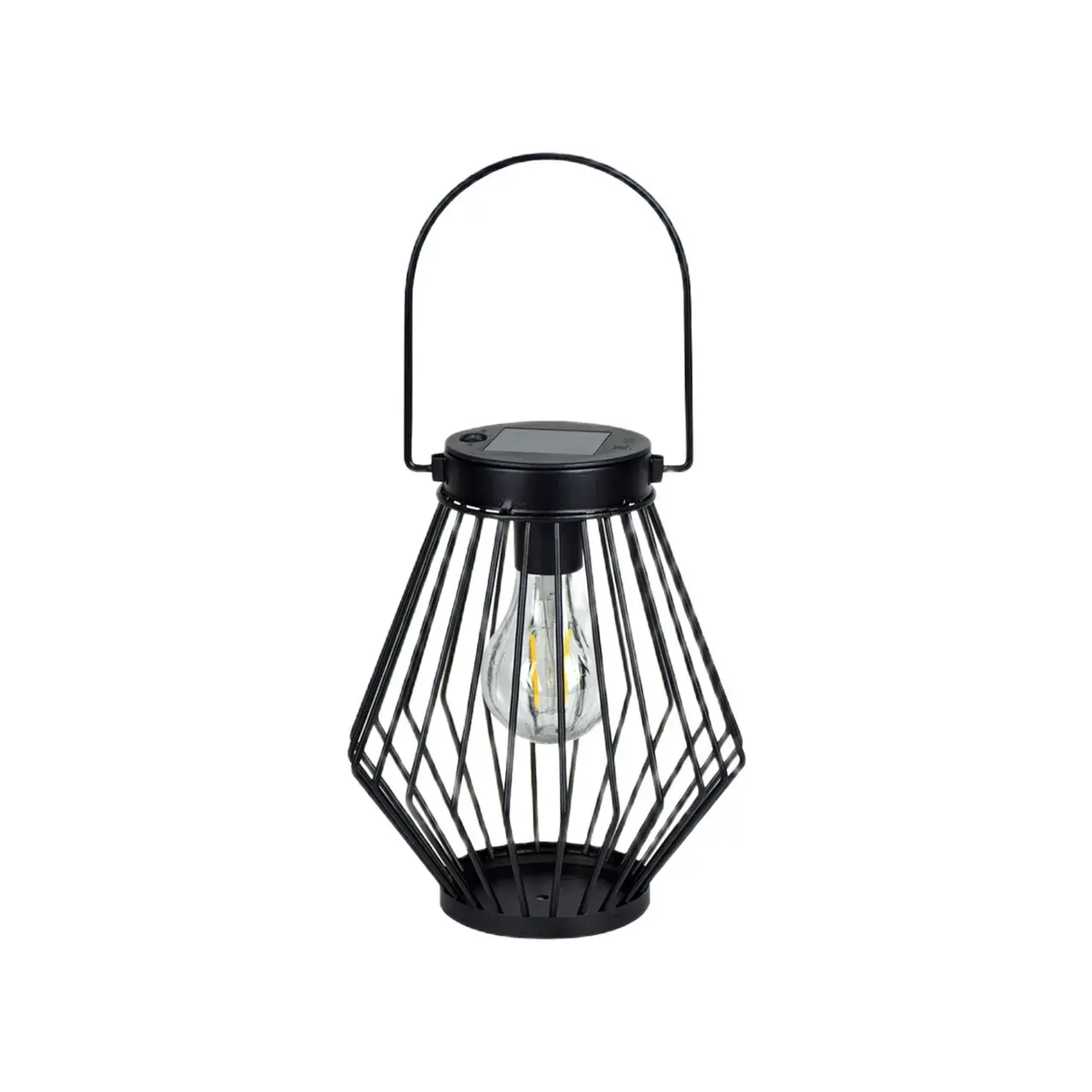 Lampa Solara, Cu Maner pentru Agatare, Alimentare Solara, Iluminare pentru Exterior, pentru Gradina, Curte si Terasa, Lumina Calda, 20x17 cm, Negru