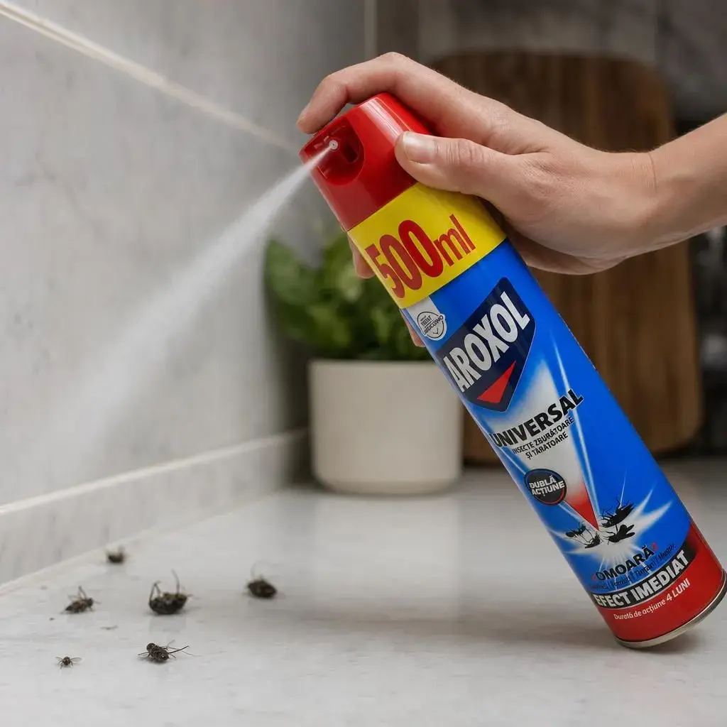 Spray Insecticid Universal, Aroxol, 500 ml Clasic cu Efect Imediat (2)