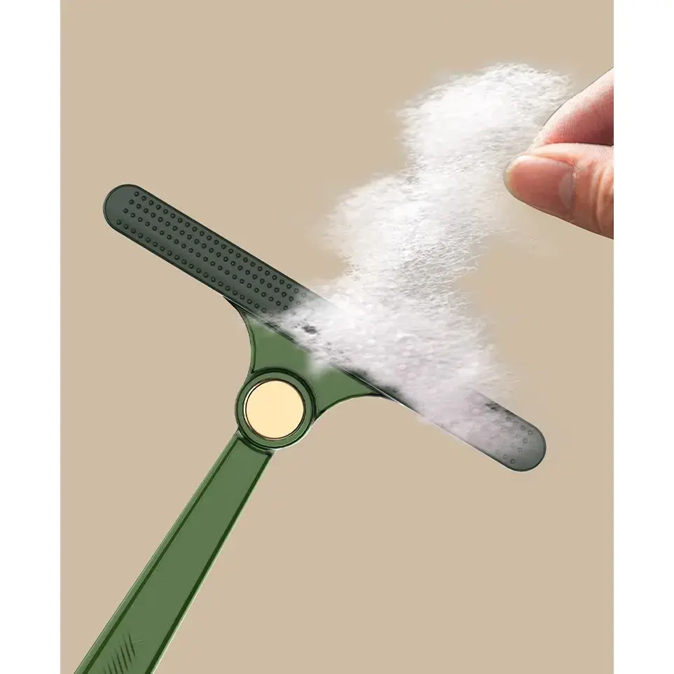 Perie de Indepartare a Scamelor, pentru Haine si Par de Animale, cu Doua Fete, Manual, Multifunctional, 12x14.5 cm, Accesoriu pentru Casa, Verde (6)