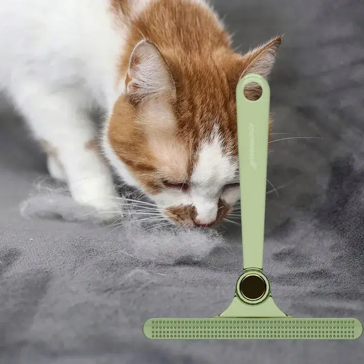 Perie de Indepartare a Scamelor, pentru Haine si Par de Animale, cu Doua Fete, Manual, Multifunctional, 12x14.5 cm, Accesoriu pentru Casa, Verde (8)