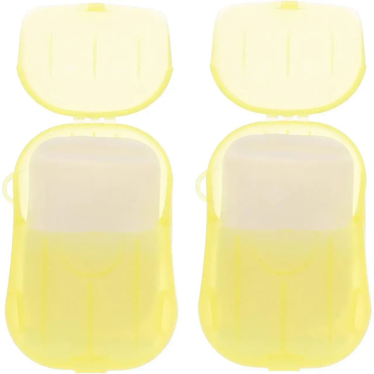 Mini Cutie de Sapun din Hartie, de Unica Folosinta, Portabila, Potrivit pentru Calatorii, 20 foite, Galben (2)